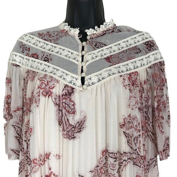 ARITZIA Wilfred  Boho Sheer Flowing Paisley Print Mini Dress Size XS - Picture 4 of 8